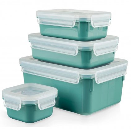 Borcan de depozitare pentru bucătărie MASTER SEAL COLOUR EDITION N1031010 , set de 4 buc, verde, plastic, Tefal