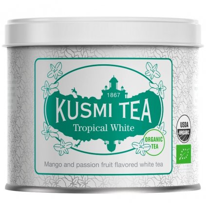 Ceai alb TROPICAL, cutie de ceai din frunze vrac 90 g, Kusmi Tea