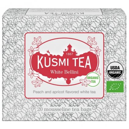 Ceai alb BELLINI, 20 pliculețe de ceai de muselină, Kusmi Tea