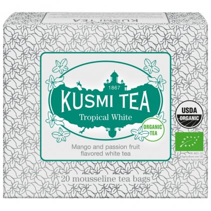 Ceai alb TROPICAL, 20 pliculețe de ceai de muselină, Kusmi Tea