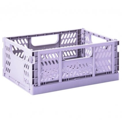 Container pentru depozitare CRATE M, 28 cm, pliabil, liliac, 3 Sprouts