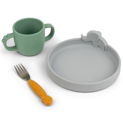 Set de mese pentru copii PEEKABOO Done by Deer colorat 3 buc