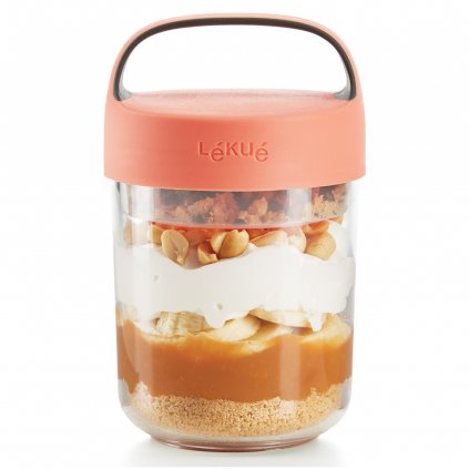 Recipient pentru prânz JAR TO GO, 400 ml, coral, Lékué