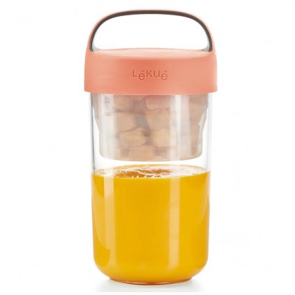 Recipient pentru prânz JAR TO GO, 600 ml, coral, Lékué