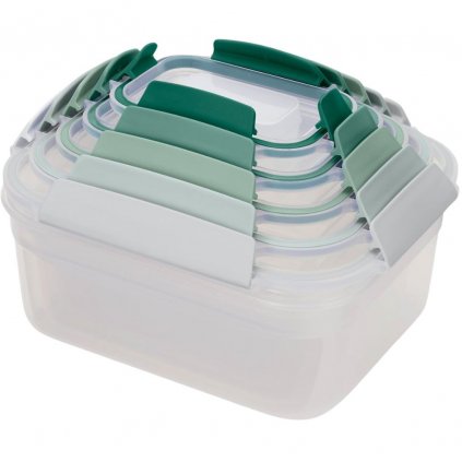 Borcan de depozitare pentru bucătărie NEST 81127, set de 5 buc, verde, plastic, Joseph Joseph