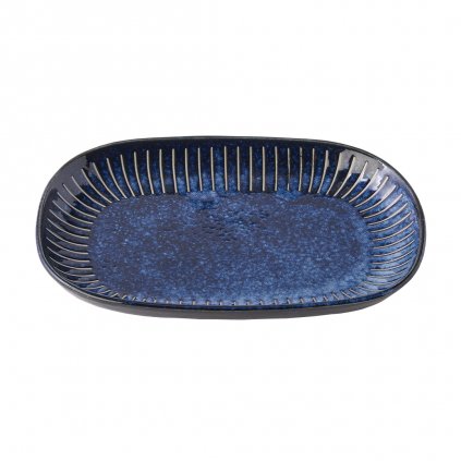 Platou pentru servire RIDGED INDIGO, 19 x 13 cm, MIJ