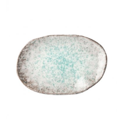 Farfurie pentru desert AQUA SPLASH, 17 x 11 cm, oval, albastru, MIJ