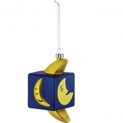 Ornament pentru pomul de Crăciun CUBIK MOON, albastru, Alessi