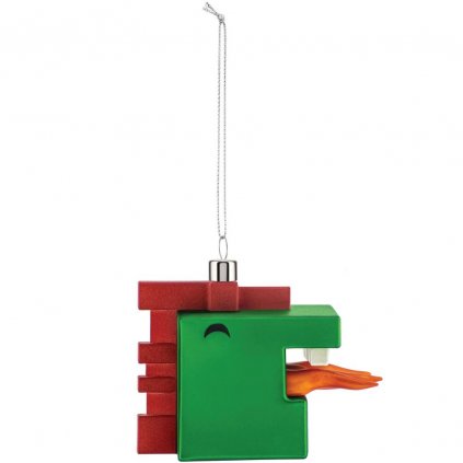 Ornament pentru pomul de Crăciun CUBIK DRAGON, verde, Alessi