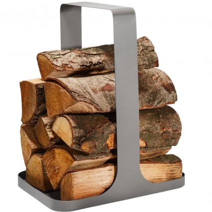 Suport de lemne de foc pentru interior LOG 44 cm, gri, Philippi