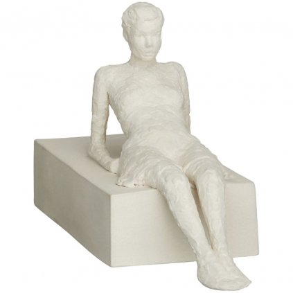 Figurină ATTENTIVE THE ONE 13 cm, alb, gresie, Kähler