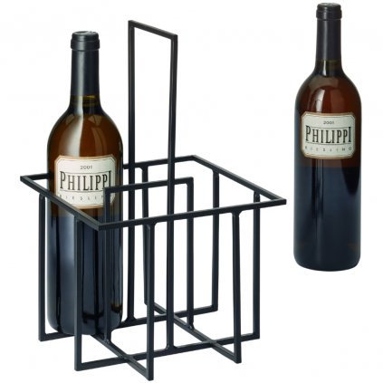 Suport pentru sticle de vin CUBO 32 cm, negru, Philippi