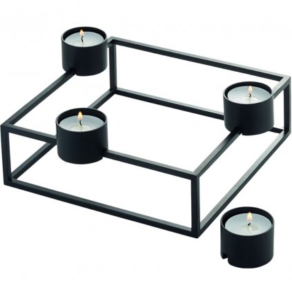 Suport pentru lumânări CUBO 20 cm, negru, Philippi