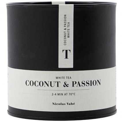 Ceai alb COCONUT & PASSIONFRUIT, 100 g ceai din frunze vrac, Nicolas Vahé