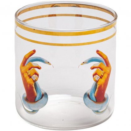 Pahar de apă TOILETPAPER HANDS WITH SNAKES 8,5 cm, Seletti