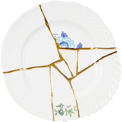 Farfurie KINTSUGI 3, 27,5 cm, albă, Seletti