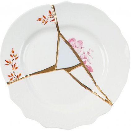 Farfurie pentru desert KINTSUGI 1, 21 cm, alb, Seletti