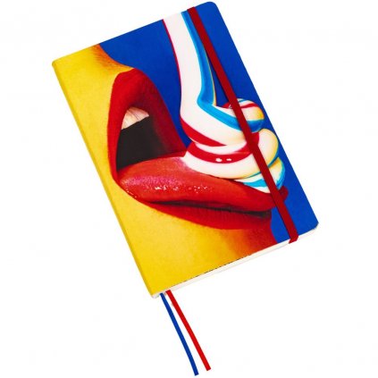 Carnet de notițe TOILETPAPER TOOTHPASTE, 21 x 14 cm, roșu, Seletti