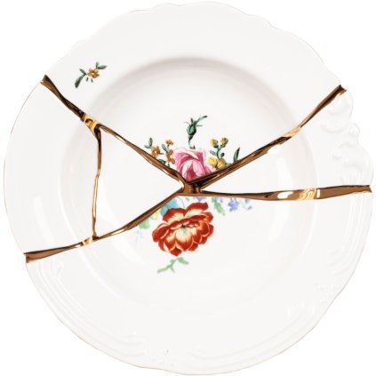 Farfurie adâncă KINTSUGI 2 22 cm, alb, Seletti