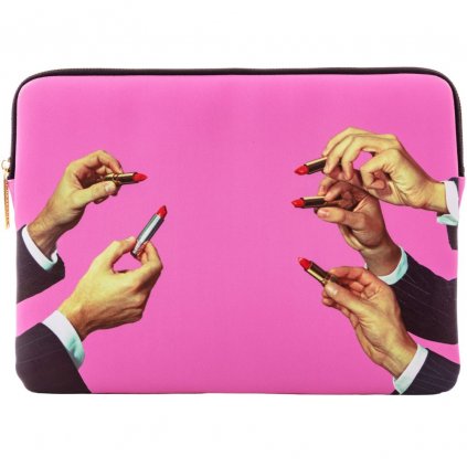 Husă pentru laptop TOILETPAPER LIPSTICKS 34,5 x 25 cm, roz, Seletti