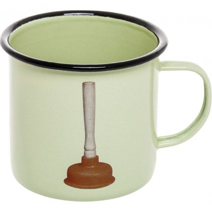 Cană TOILETPAPER PLUNGER, 10 cm, verde, email, Seletti