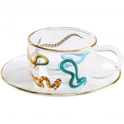 Ceașcă espresso cu farfurioară TOILETPAPER SNAKES, 50 ml, Seletti