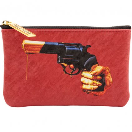 Geantă cosmetică TOILETPAPER REVOLVER, 15,5 x 9,5 cm, roșu, Seletti