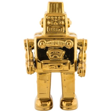 Decorațiuni pentru casă MEMORABILIA MY ROBOT, 30 cm, aur, porțelan Seletti