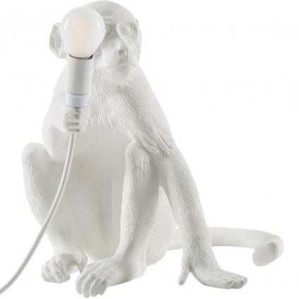 Lampă de masă MONKEY SITTING, 32 cm, alb, Seletti