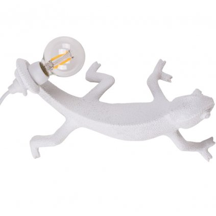 Lampă de masă cu priză USB, CHAMELEON GOING DOWN, 21 cm, alb, Seletti