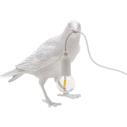 Lampă de masă BIRD WAITING, 33 cm, alb, Seletti