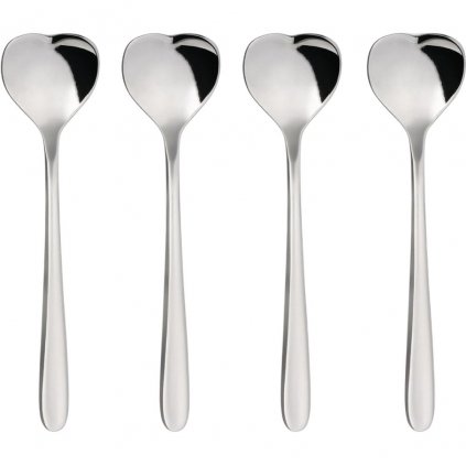 Lingură de cafea BIG LOVE, set de 4 buc, 10 cm, argintiu, Alessi