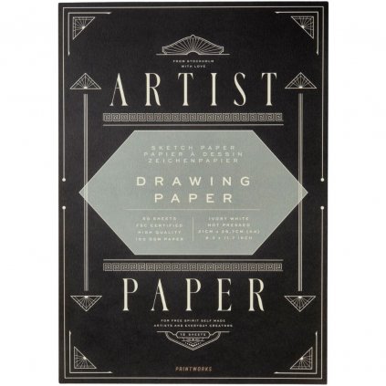 Bloc de hârtie pentru desen ARTIST PAPER, A4, 50 buc, Printworks