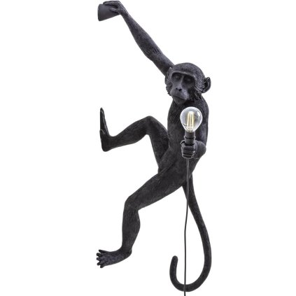 Lampă de perete HANGING MONKEY, 65 cm, mâna dreaptă, neagră, Seletti