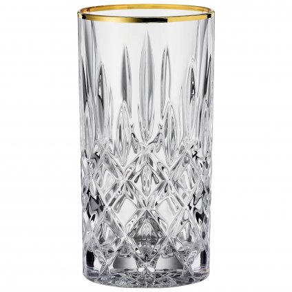 Pahare pentru băuturi lungi NOBLESSE GOLD, set de 2, 395 ml, transparente, Nachtmann