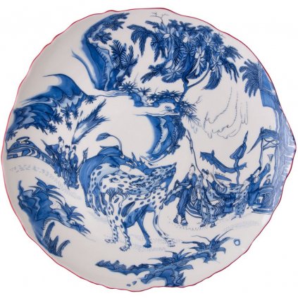 Farfurie pentru cină DIESEL CLASSICS ON ACID BLUE CHINOISERIE 28 cm, albastru, porțelan, Seletti