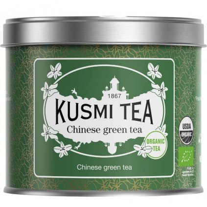Ceai verde CHINESE GREEN TEA, cutie de 100 g de ceai cu frunze vrac, Kusmi Tea