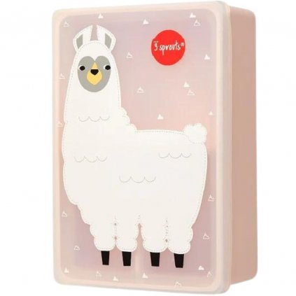 Cutie pentru prânz pentru copii LLAMA 20 cm, roz, 3 Sprouts