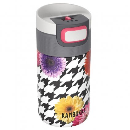 Cană Thermos ETNA 300 ml, patchwork floral, din oțel inoxidabil, Kambukka