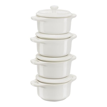Platou de copt 10 cm, set de 4, fildeș, ceramică, Staub