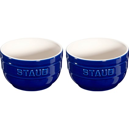 Recipient Ramekin 9 cm, set de 2, albastru, ceramică, Staub