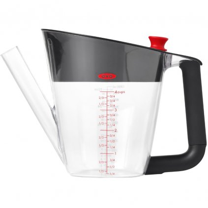 Cană cu separator pentru grăsime GOOD GRIPS 1,0 l, negru, plastic, OXO