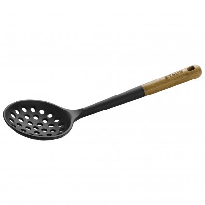 Lingură pentru strecurătoare 31 cm, maro, silicon, Staub