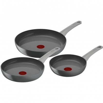 Set de tigăi RENEW ON C4279132, set de 3, gri, aluminiu, Tefal