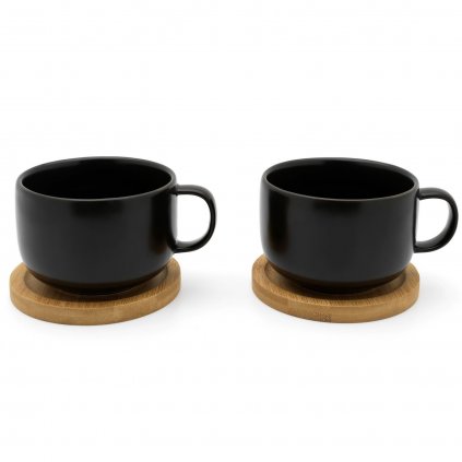 Ceașcă pentru ceai UMEA 250 ml, set de 2 buc, negru, ceramică, Bredemeijer