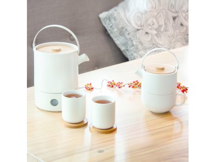 Ceașcă pentru ceai UMEA 200 ml, set de 2 buc, alb, ceramică, Bredemeijer