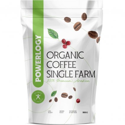 Cafea organică boabe SINGLE FARM 900 g, Powerlogy