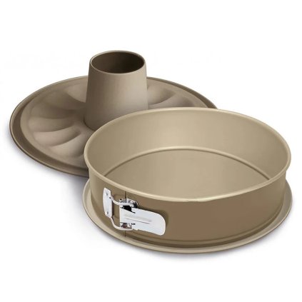 Formă de copt GOLD ELEGANCE 26 cm, 2 baze, bronz, oțel, Guardini