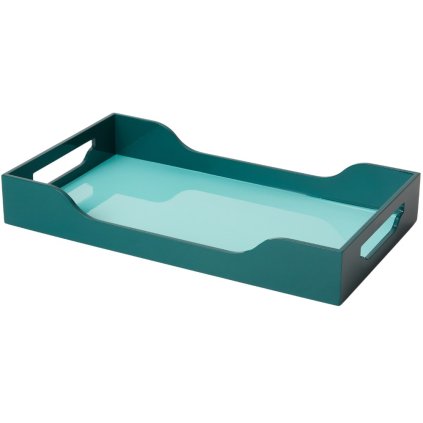 Tavă decorativă UMFLARE 34 cm, turcoaz, lemn, Printworks
