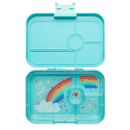 Cutie de prânz TAPAS XL 4 1 l, turcoaz / curcubeu, plastic, Yumbox